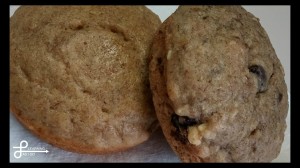 Left: Whole Wheat Banana Muffins, Right: Banana Chocolate Chip Muffins